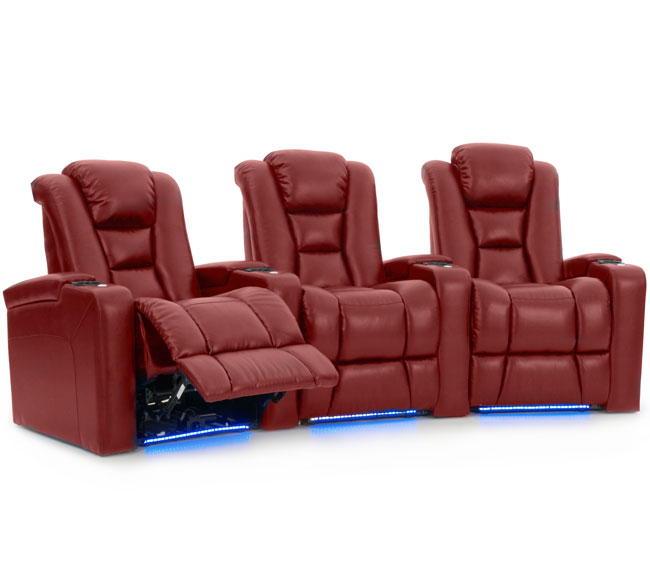 octane mega red leather movie theater seats