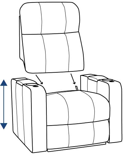 detachable seat backs on cinema room recliners