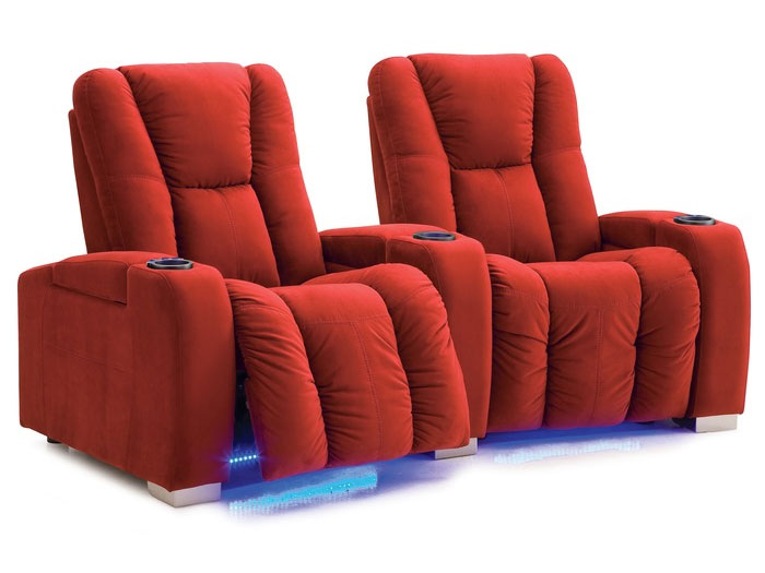 red fabric theater seat
