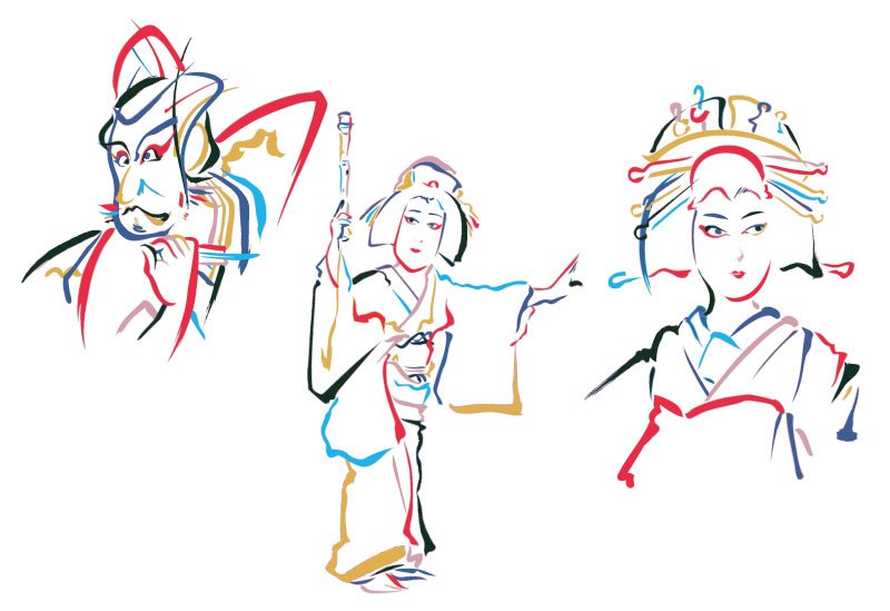KABUKI JAPANESE DANCERS IN THEATRE
