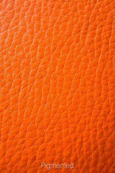 orange pigmented leather