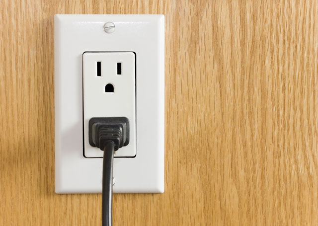 outlet with plug in it