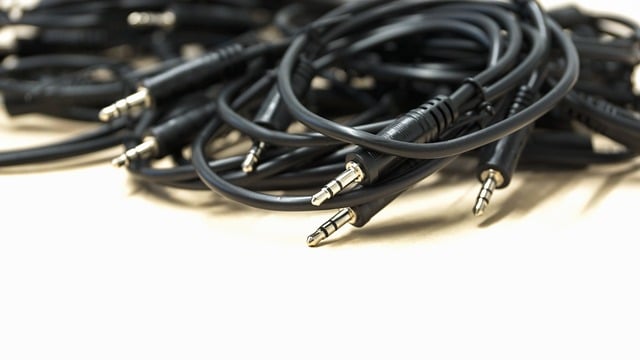 black tangled cords