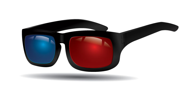 3d glasses red blue