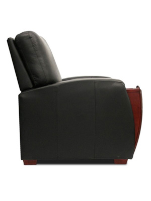 Jaymar 262 luxury home cinema lounger with wood arms in black leather