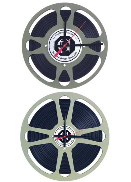 movie reel clocks for home theater walls