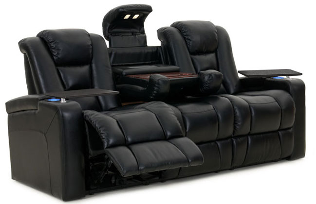 octane mega sofa black bonded leather