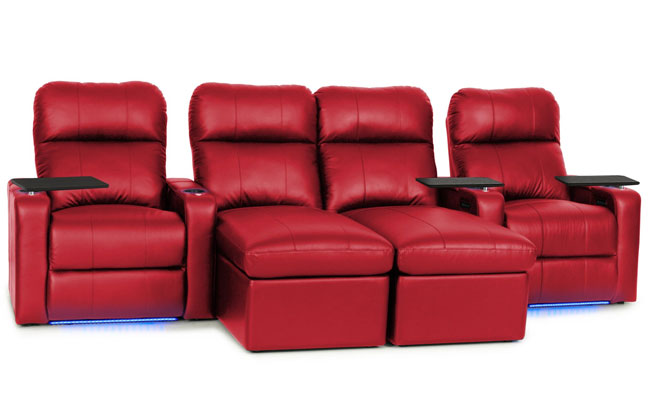 octane turbo red chaise media room sofa