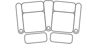 row of 2 curved