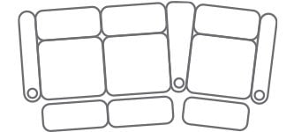 row of 3 left loveseat curved