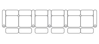 row 6 dual loveseats straight