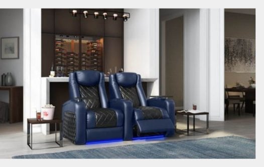 blue and black azure lhr recliners row 2