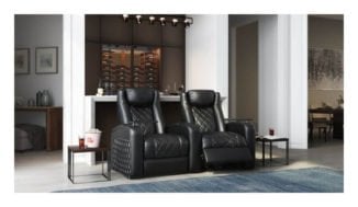 black diamond stitched leather recliners - azure lhr series by octane seating