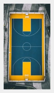 aerial view basketball court