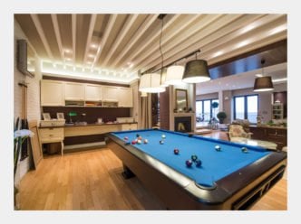 modern man cave idea with pool table