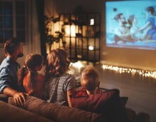 family watching movies