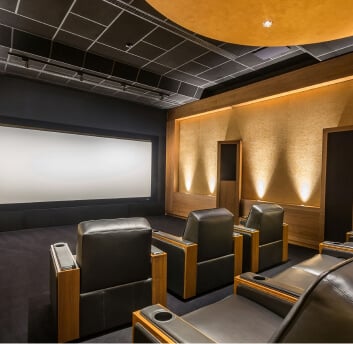 home theater with roof design