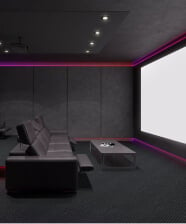 home theater with led lighting