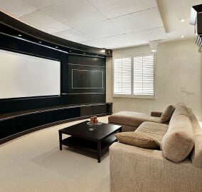 living room with screen
