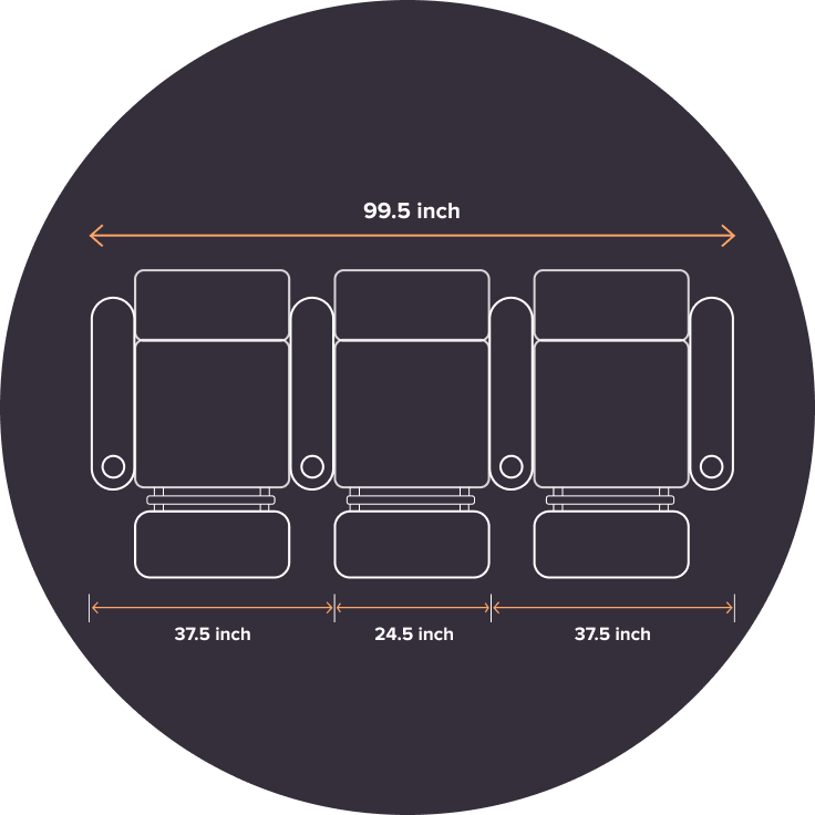 aerial view of sofa measurements