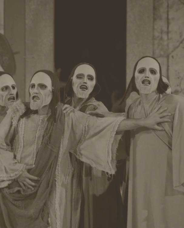 greek actors with masks