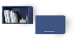 blue wall shelves