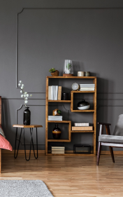 boxed bookshelves