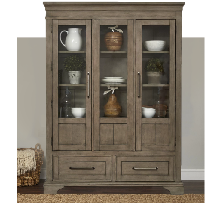 china cabinet with decor