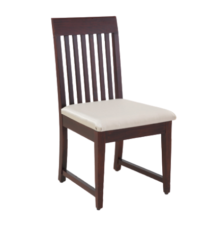 wooden dining chair with cushioned seat