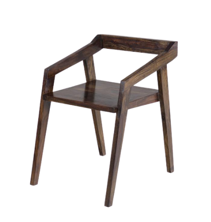 square wooden dining chair with arms