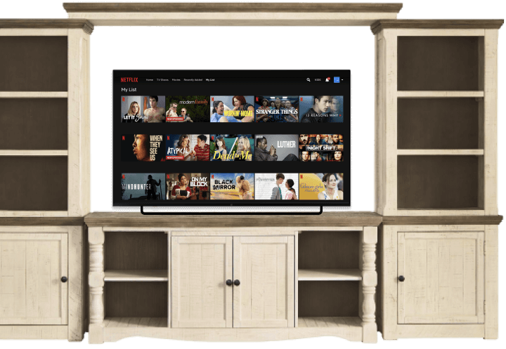 entertainment center with tv