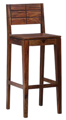 wooden bar stool with back