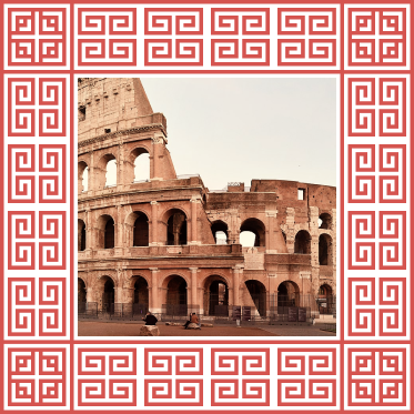 roman coliseum with border