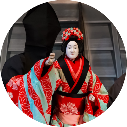 Japanese puppet in a kimono