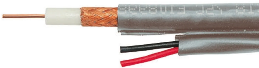 Close up view of a coax cable