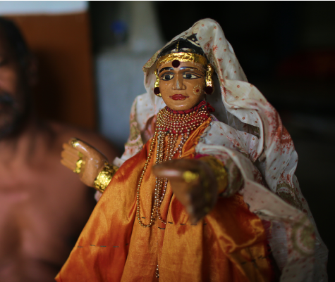 Indian glove puppet in a dress