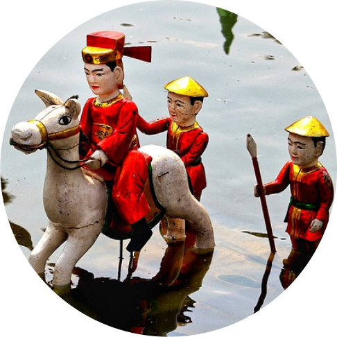 set of dolls riding horses