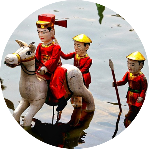 set of dolls riding horses