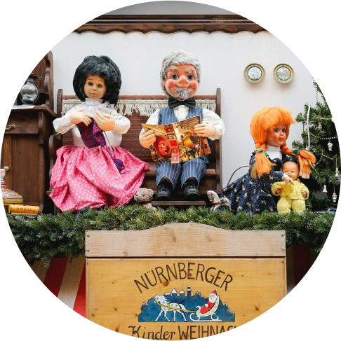 German puppet show with three puppets