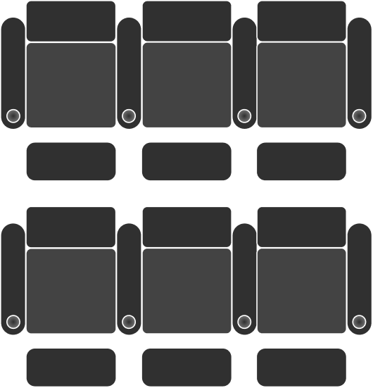 layout of 6 theater seats