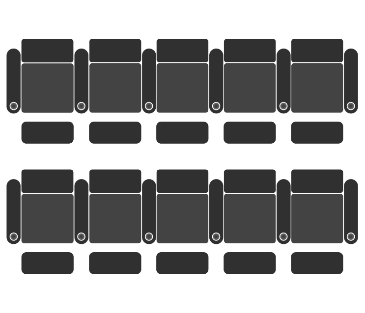 Layout of 8 theater seats