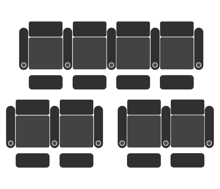 Layout of 8 theater seats