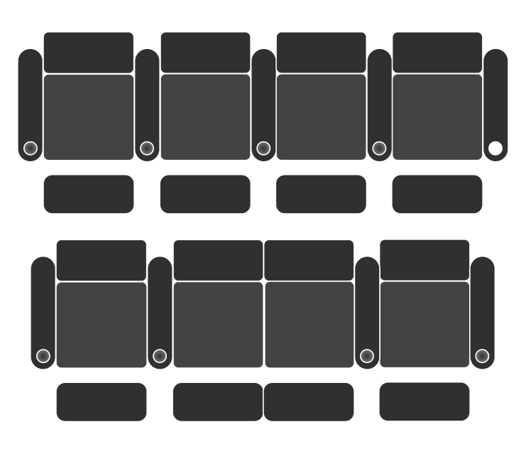 Layout of 8 theater seats