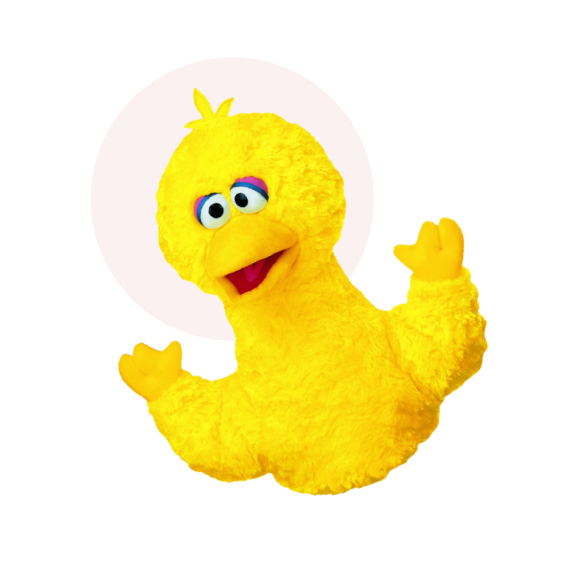 Yellow big bird puppet