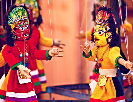 tmailnadu puppets yellow and red