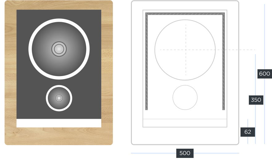 Wooden speaker outline