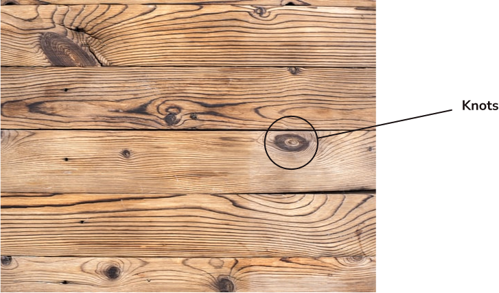 knots in plank of wood