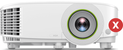 White projector with red X