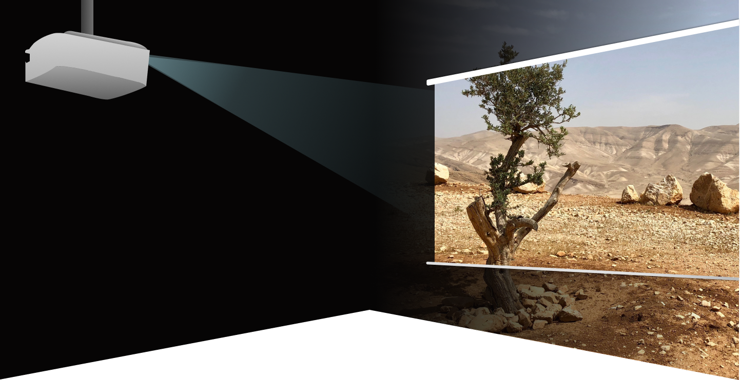 Projector displaying desert image
