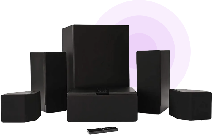 surround sound black speaker set